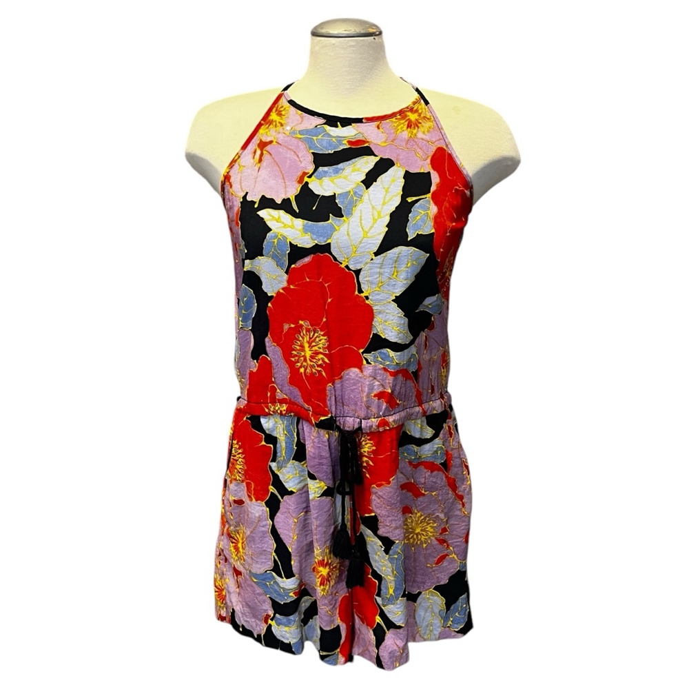 LOFT Petites Full Bloom Romper Jumpsuit Shorts, MP, Floral/Multi - Picture 2 of 15